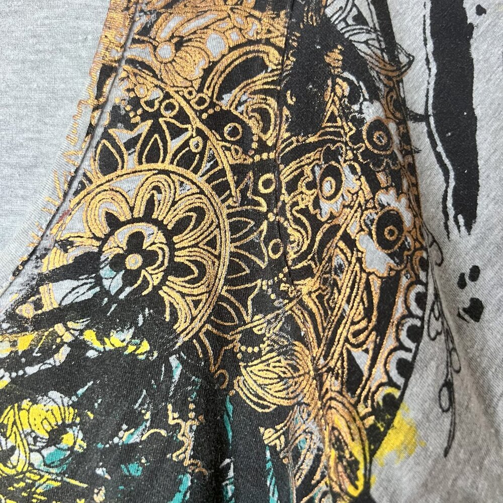 Torrid Plus Size Feather Print Fringe Detail Grey… - image 6